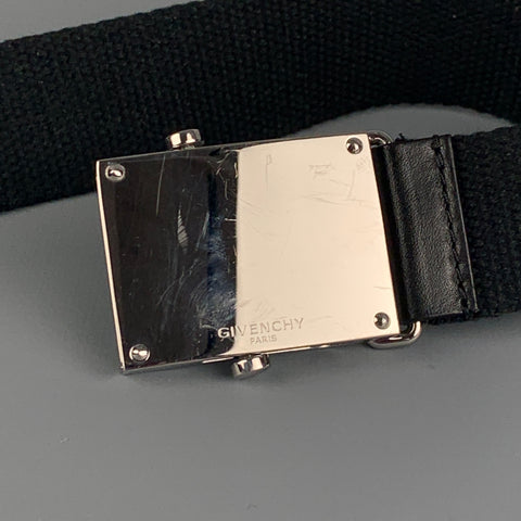 GIVENCHY Size M Black Canvas Paris 17 Belt