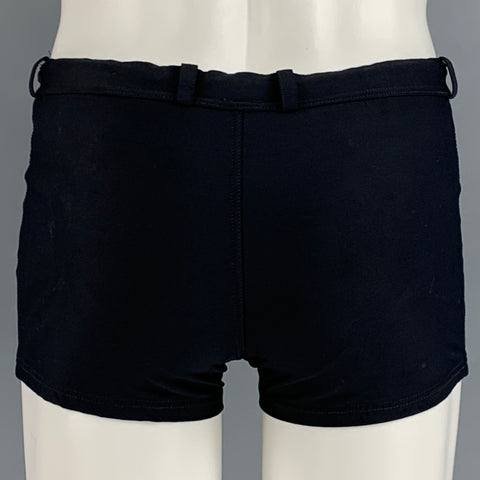 PRADA Taille 30 Maillot de bain à cordon de serrage en nylon noir et spandex