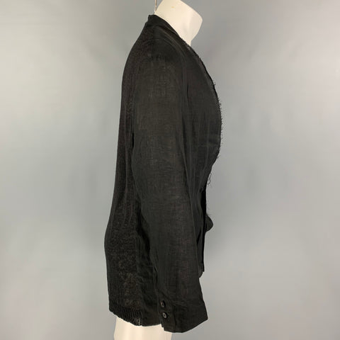 ISABEL BENENATO SS 17 Size 40 Black Mixed Fabrics Flax Jacket