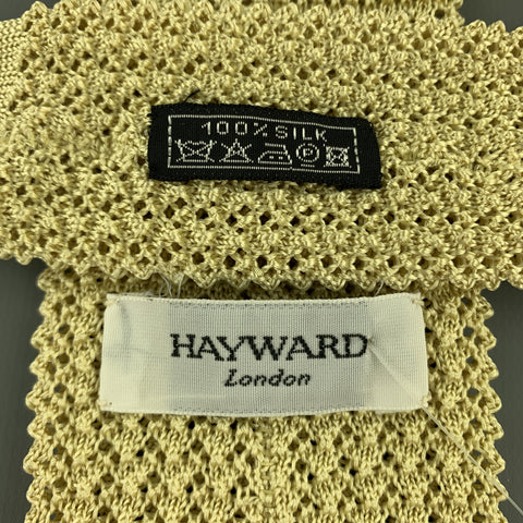 HAYWARD LONDON Pastel Yellow Silk Textured Knit Tie