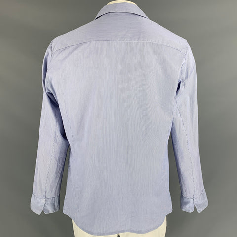 45rpm Size XL Blue & White Pinstripe Cotton Notch Lapel Jacket