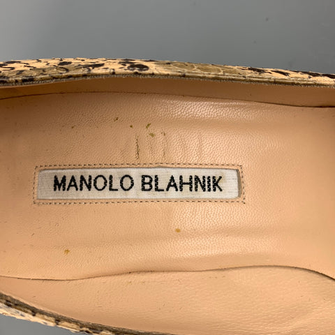 MANOLO BLAHNIK Taille 8 Escarpins en Phython Naturel