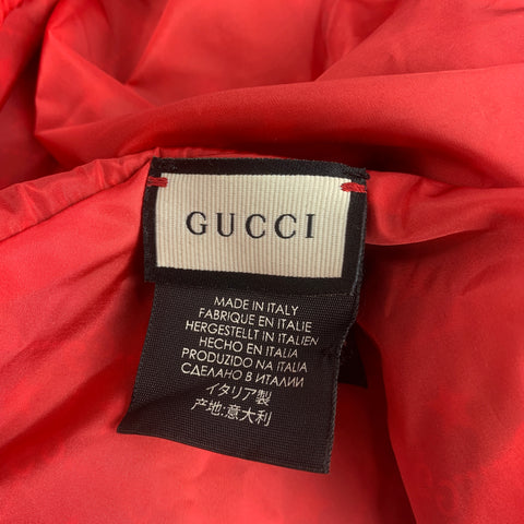 GUCCI Size M Black Red GG Star Print Polyamide Hood