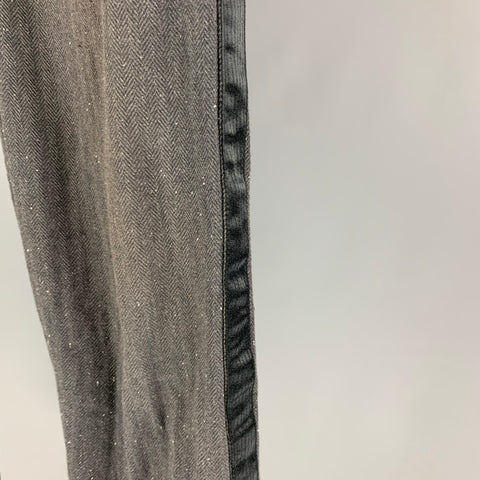 DIESEL Pantalones de vestir con bragueta de botones y algodón en espiga gris Talla 29