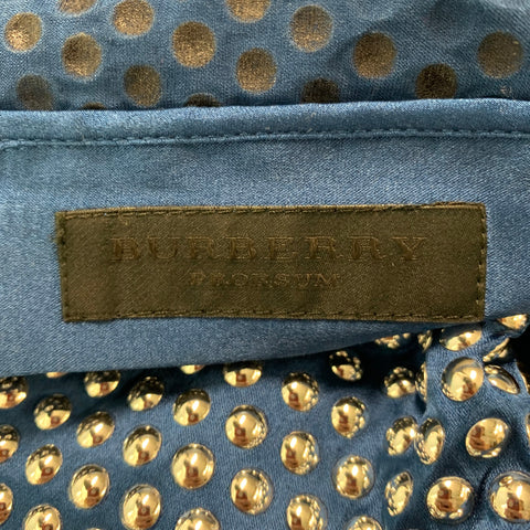 BURBERRY PRORSUM Size M Blue Silver Silk  Elastane Studded Racerback Dress Top