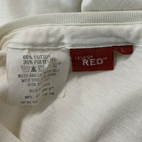 LEVI'S RED Size L White Black Graphic Cotton &  Polyester Crew-Neck T-shirt
