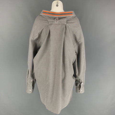 BLSSD Taille unique Chemise convertible surdimensionnée à carreaux noirs et blancs Berlin