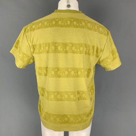 BRAIN DEAD Size M Olive Textured Cotton Polyester Crew-Neck T-shirt