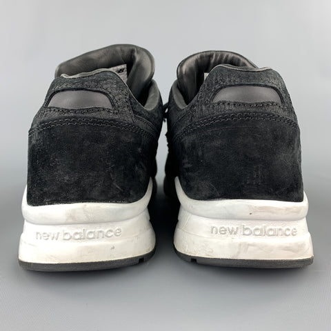 NEW BALANCE Reigning Champ Size 11.5 Black Suede Lace Up Sneakers
