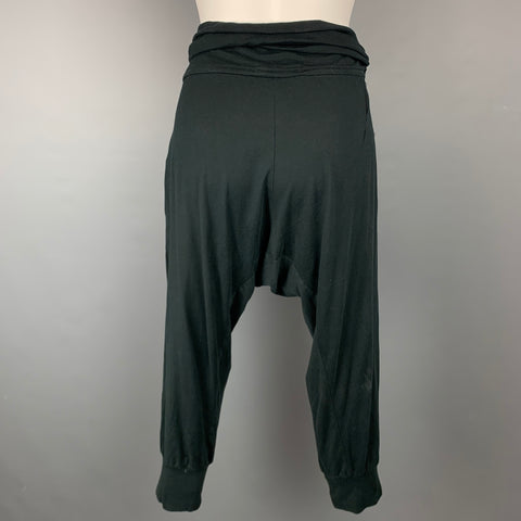 RLX par RALPH LAUREN Taille S Pantalon décontracté en jersey de coton noir froncé à entrejambe tombant
