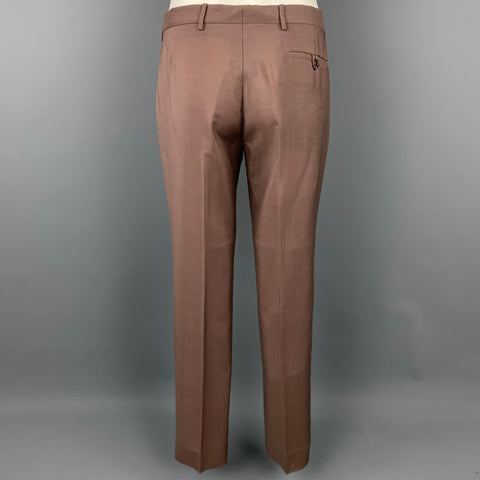 PRADA Talla 38 Traje de solapa de muesca de lana / mohair marrón