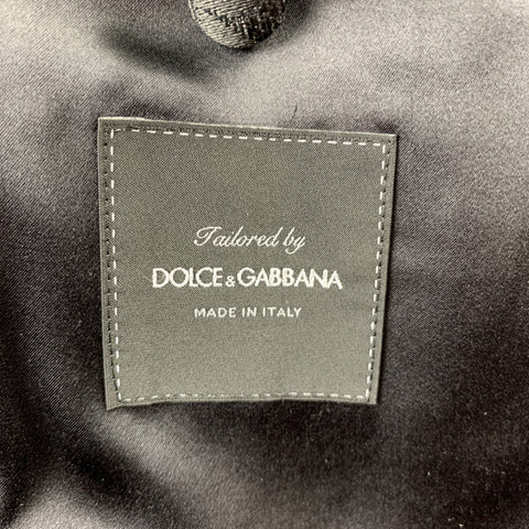 DOLCE & GABBANA Size 40 Black Velvet Peak Lapel Sport Coat