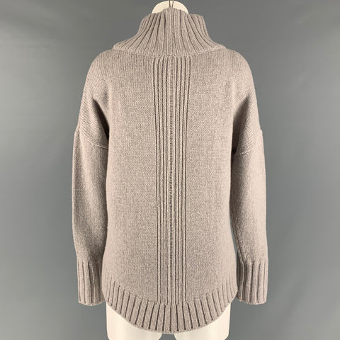 MARGARET OLEARY Size XS Light Grey Cashmere Textured Sweater