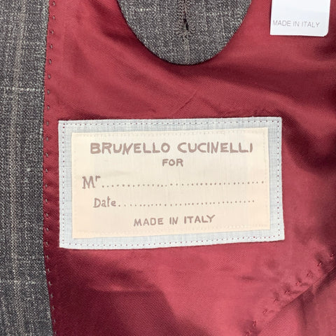 BRUNELLO CUCINELLI Size 38 Brown Wool Blend Notch Lapel Suit