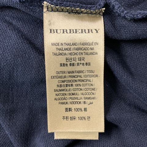 BURBERRY Size XXL Navy Solid Cotton Polo