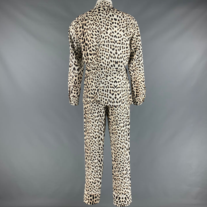 3.1 PHILLIP LIM Size M White Black Animal Print Pajama Set