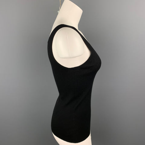 TSE Size S Black Knitted Ribbed Cashmere / Silk Tank Top