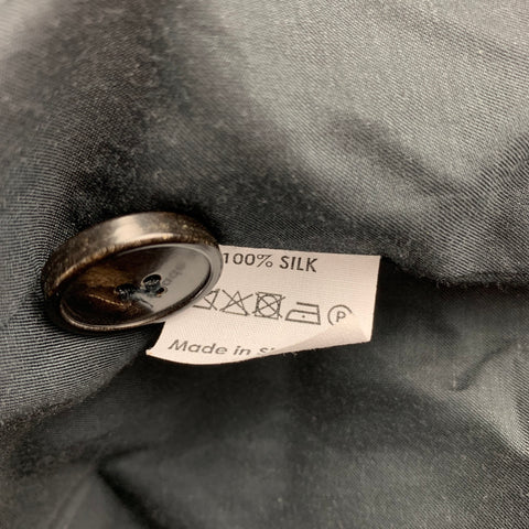 DRIES VAN NOTEN Size 6 Bronze & Brown Silk Double Breasted Belted Coat