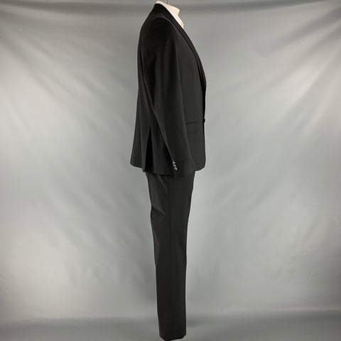 JOHN VARVATOS * U.S.A. Size 46 Black Wool Elastane Single breasted Suit