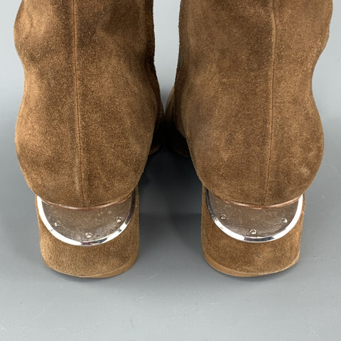 ALEXANDER WANG Size 6 Brown Suede Cutout Heel KELLY Boots