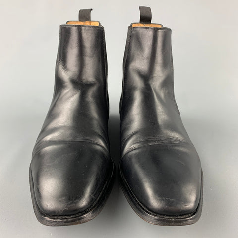 SAKS FITFH AVENUE by MAGNANNI Size 10.5 Black Leather Pull On Boots