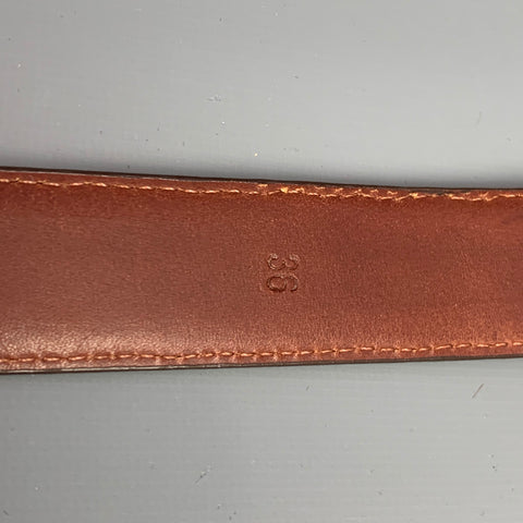 POLO by RALPH LAUREN Size 36 Brown Lizard Sterling Silver Belt
