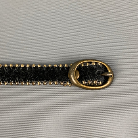 VINTAGE Waist Size S Black Studded Suede Belt