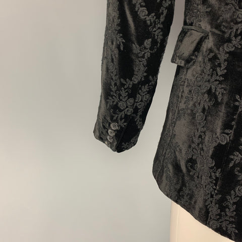 PAUL SMITH Size 38 Regular Black Embroidery Viscose Blend Sport Coat