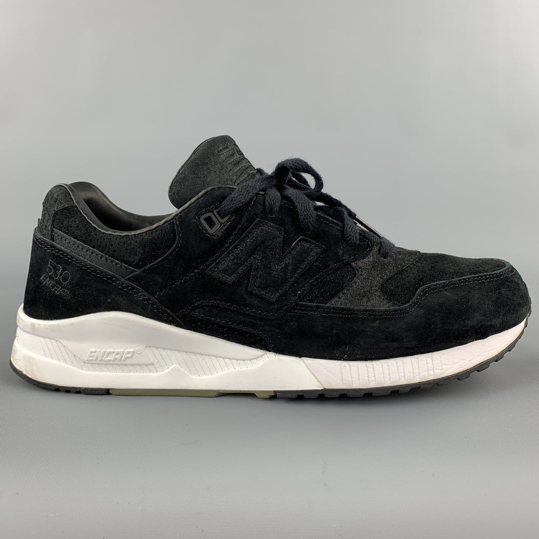 NEW BALANCE Reigning Champ Size 11.5 Black Suede Lace Up Sneakers