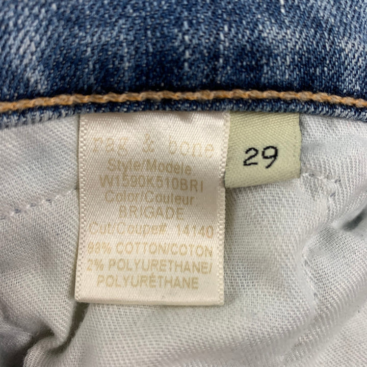 RAG & BONE Size 29 Blue Denim Distressed Zip Fly Jeans