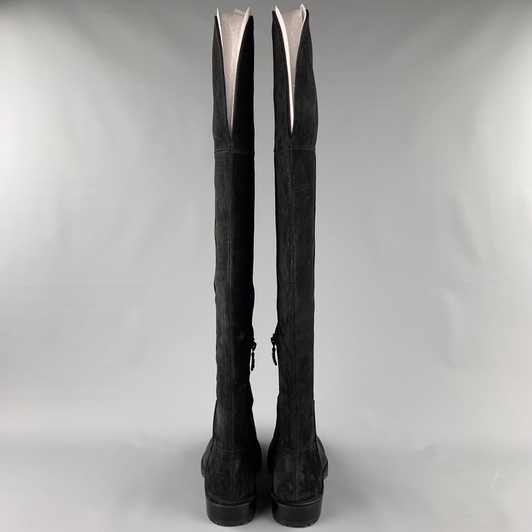 STUART WEITZMAN Amber Size 10 Black Suede Boots