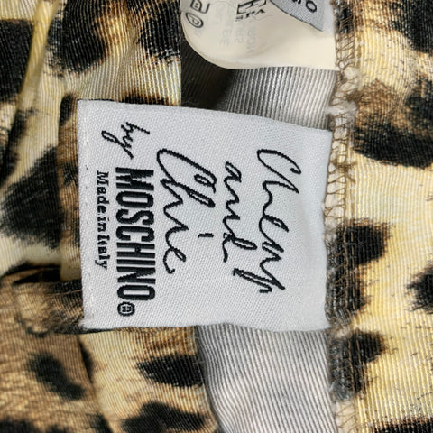 CHEAP and CHIC by MOSCHINO Size 6 Beige Brown Cotton Rayon Animal Print Fitted Pants