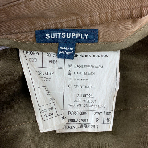 MIANI Size 30 Khaki Cotton Cargo Pockets Casual Pants
