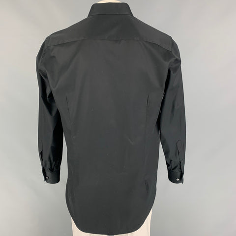 ETON Size L Black Cotton Button Down Long Sleeve Shirt