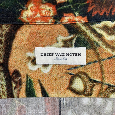 DRIES VAN NOTEN Size XL Multi-Color Print Cotton Button Up Long Sleeve Shirt