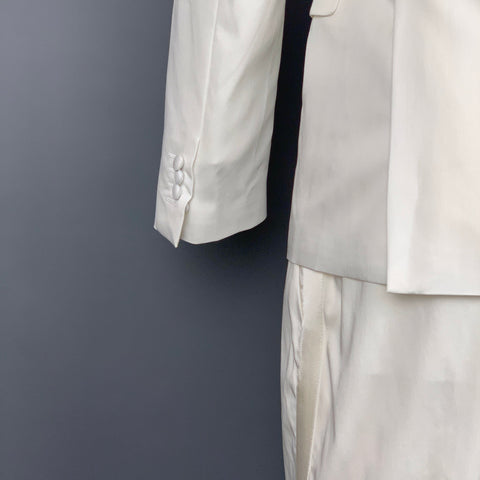 NEIL BARRETT Size 40 White Tencel Blend Notch Lapel Tuxedo Suit
