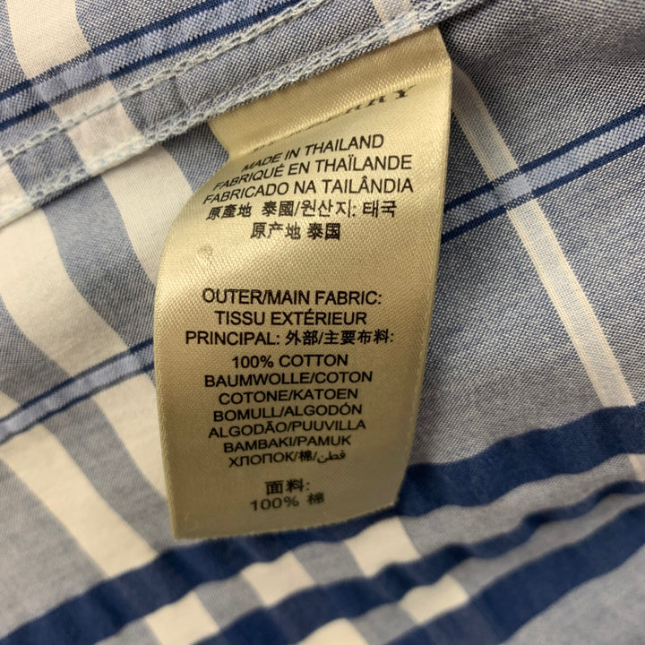 BURBERRY BRIT Taille M Chemise à manches courtes en coton à carreaux bleu blanc