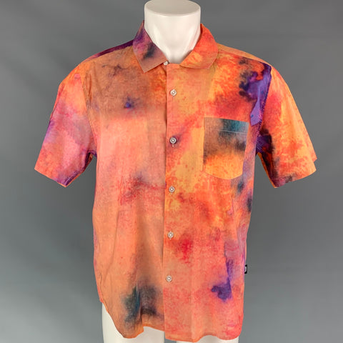 STUSSY Size M Multi-Color Dyed Cotton Camp Short Sleeve Shirt