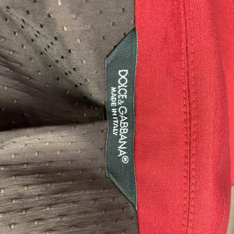 DOLCE & GABBANA Size 40 Regular Red Wool / Silk Double Breasted 3 Piece Suit