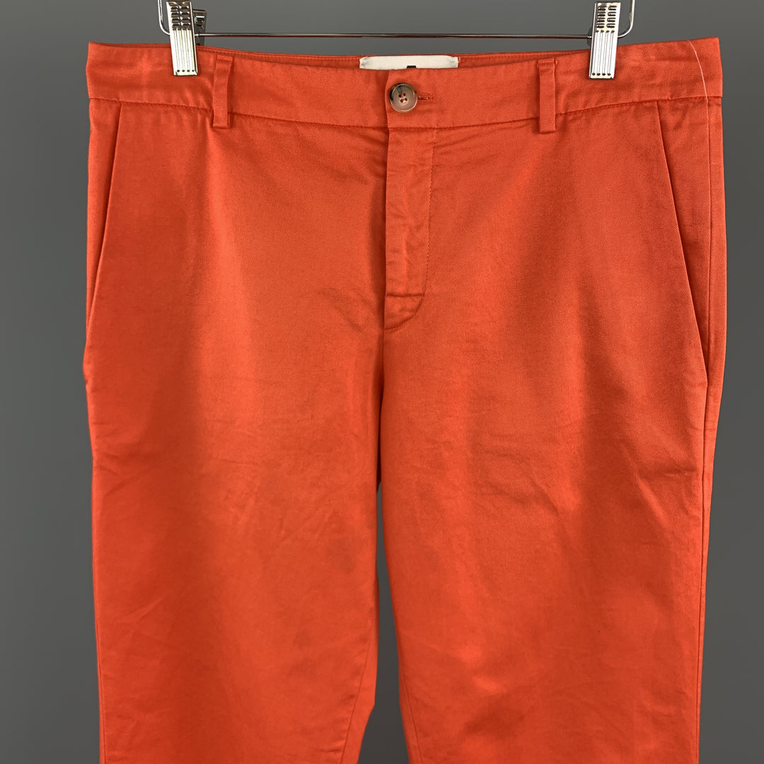 ANDREA CAMMAROSANO Size 32 x 31 Orange Cotton Casual Pants