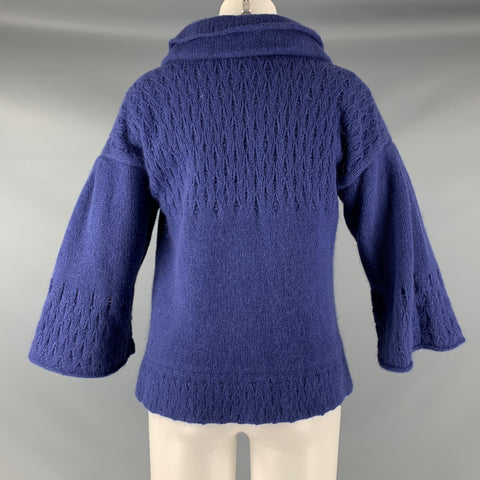MARC JACOBS Size S Blue Lambswool Angora Textured Jacket