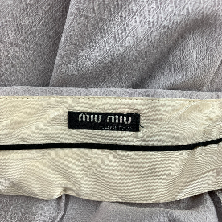 MIU MIU Taille 33 Pantalon habillé en coton texturé lavande