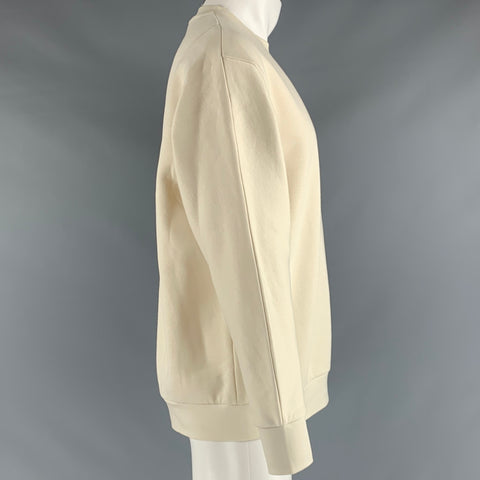 THEORY Size M Beige Cotton Polyester Crew-Neck Sweatshirt