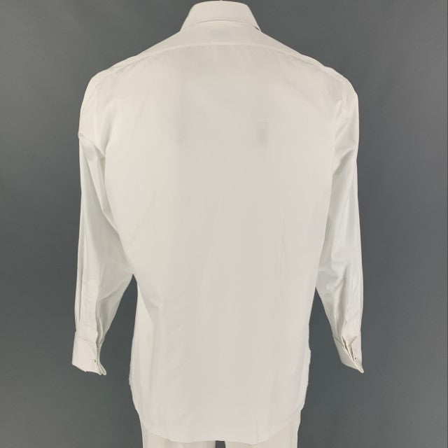 CHARVET Size M White Cotton French Cuff Long Sleeve Shirt