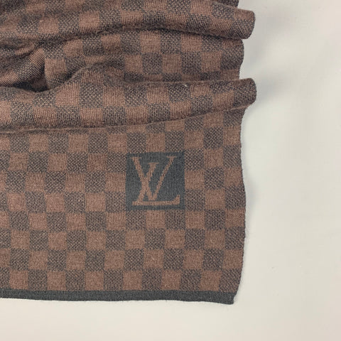 LOUIS VUITTON Brown Beige Damier Scarf