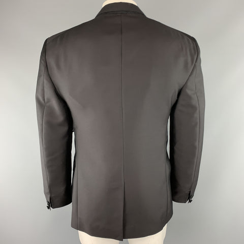 VIKTOR & ROLF Size S Black Beaded Mohair Blend Peak Lapel Tuxedo Sport Coat