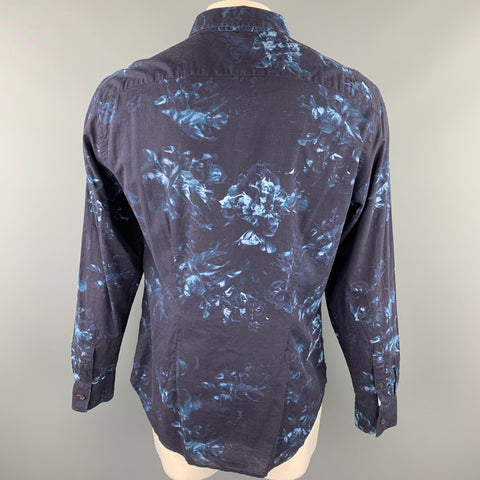 PS by PAUL SMITH Size XL Navy Floral Cotton Button Up Long Sleeve Shirt