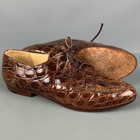 WILKES BASHFORD Size 6.5 Brown Leather Embossed Laces