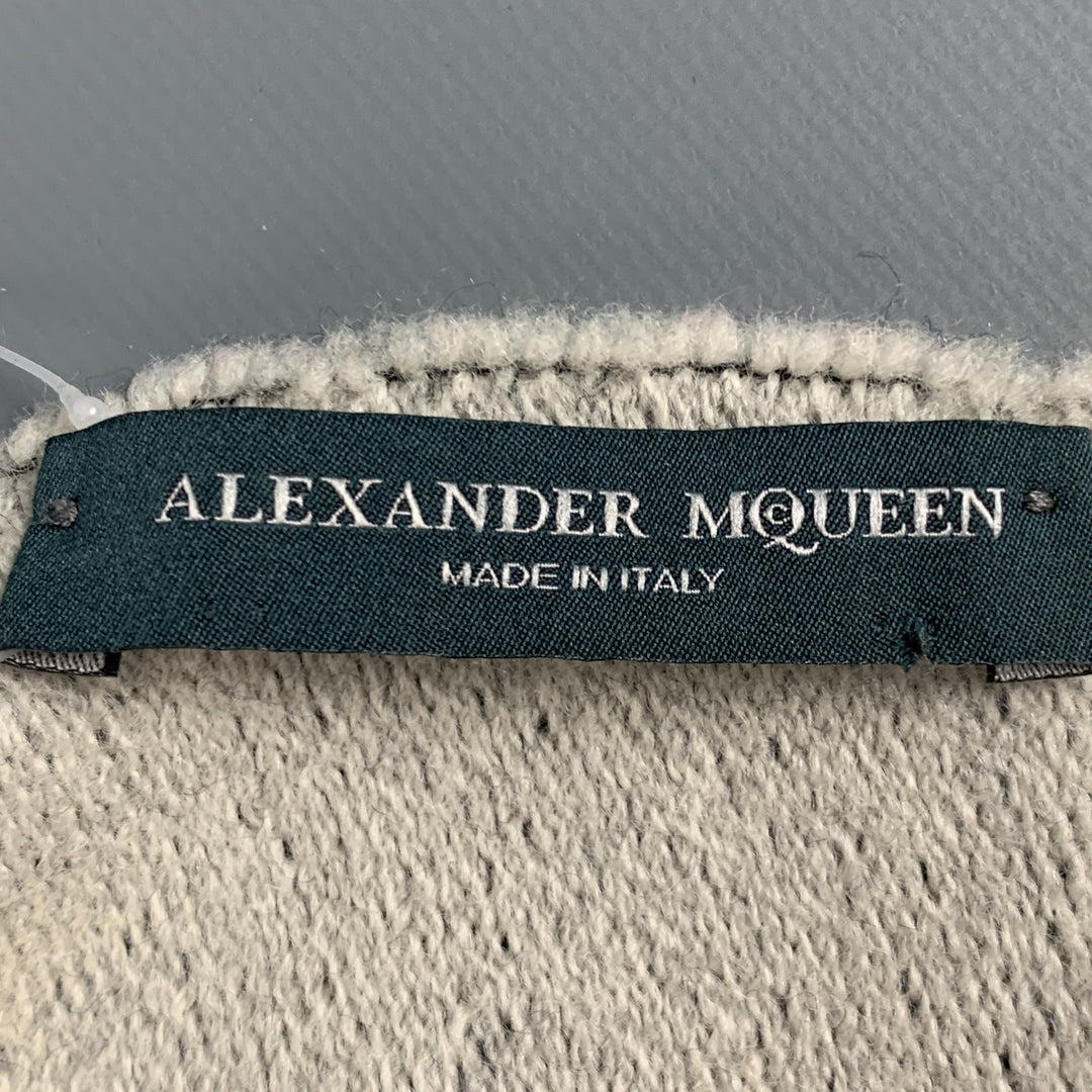 ALEXANDER MCQUEEN Blue Grey Logo Scarf