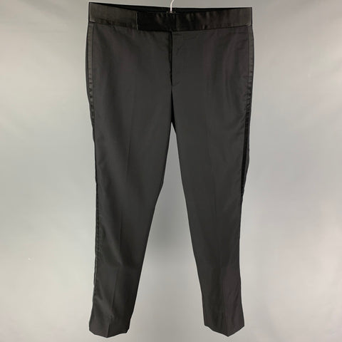 GIORGIO ARMANI Size 36 Black Wool Cashmere Tuxedo Dress Pants